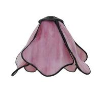 Vintage 8-Inch Tiffany Lamp Shade Replacement - Stained Glass Lotus Design in Pink, Beige, and Orange for Table, Pendant, and Desk Lamps - Elegant Light Cover Accessory