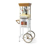 Vintage 8 Ounce Professional Popcorn and Dispensing Cart, Makes Up to 32 Cups, Three Storage Dispensers for Kernels, Candy, Nuts, Chocolate, Measuring Spoons and Scoop Included