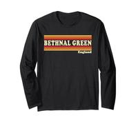 Vintage 80s Bethnal Green England Retro Graphic Long Sleeve T-Shirt