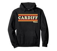 Vintage 80s Cardiff Wales Retro Graphic Pullover Hoodie