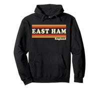 Vintage 80s East Ham England Retro Graphic Pullover Hoodie