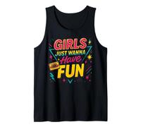 Vintage 80s Inspired Girls Just Wanna Have Fun Throwback Tank Top