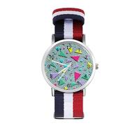 Vintage 80s Memphis Quartz Watches Arabic Numerals Wrist Watch with Adjustable Strap for Men Women