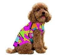Vintage 80s Memphis Small Pet Cooling Vest for Dogs And Cats Summer Shirt Breathable Pet Tank Top Apparel L