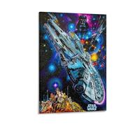Vintage 80s Movie Millennium Falcon Star The Wars Posters Canvas Wall Art Farmhouse Gallery Aesthetic Room Decor For Bedroom Bathroom 08x12inch(20x30cm)