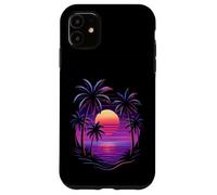 Vintage 80s Palm Tree Miami Beach Retro Sunset Vacation Vibe Case for iPhone 11