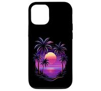 Vintage 80s Palm Tree Miami Beach Retro Sunset Vacation Vibe Case for iPhone 12/12 Pro