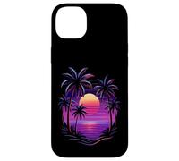 Vintage 80s Palm Tree Miami Beach Retro Sunset Vacation Vibe Case for iPhone 14 Plus
