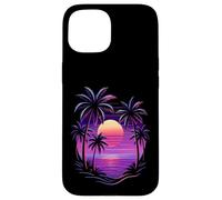 Vintage 80s Palm Tree Miami Beach Retro Sunset Vacation Vibe Case for iPhone 15