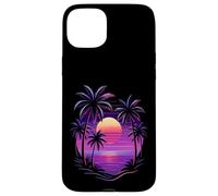 Vintage 80s Palm Tree Miami Beach Retro Sunset Vacation Vibe Case for iPhone 15 Plus