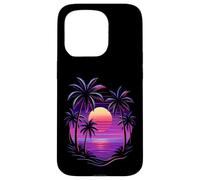 Vintage 80s Palm Tree Miami Beach Retro Sunset Vacation Vibe Case for iPhone 15 Pro