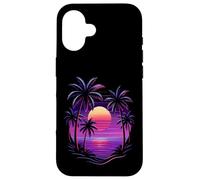 Vintage 80s Palm Tree Miami Beach Retro Sunset Vacation Vibe Case for iPhone 16