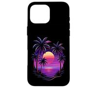 Vintage 80s Palm Tree Miami Beach Retro Sunset Vacation Vibe Case for iPhone 16 Pro Max