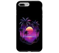 Vintage 80s Palm Tree Miami Beach Retro Sunset Vacation Vibe Case for iPhone 7 Plus/8 Plus