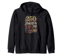 Vintage 80th Birthday America Turns 250 I Turn 80 1946 Zip Hoodie