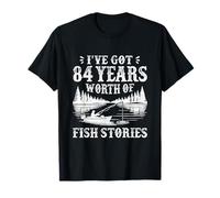 Vintage 84th Birthday Fisherman Fishing 84 Years Old Gifts T-Shirt