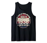 Vintage 88 Birthday Decorations Men 88yr 1938 88th Birthday Tank Top