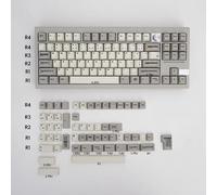 Vintage 9009 Greek/Stripe/Black Large Font Mechanical Keyboard Keycap 142 Key PBT Hot Sublimated Cherry Original Factory (Vintage Striped Keycaps)