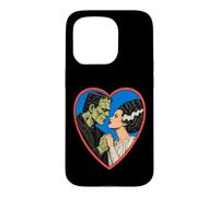 Vintage 90s Frankenstein Monster and Bride Romantic Kiss Case for iPhone 15 Pro