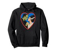 Vintage 90s Frankenstein Monster and Bride Romantic Kiss Pullover Hoodie
