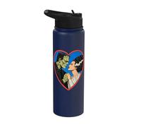 Vintage 90s Frankenstein Monster and Bride Romantic Kiss Stainless Steel Insulated Water Bottle