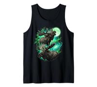Vintage 90s Galaxy Moose Northern Lights Wildlife Retro Tank Top
