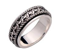 Vintage 925 Sterling Silver Twisted Rope Spinner Ring Band Fidget Anxiety Relief Ring for Men Women Size P-Z+1