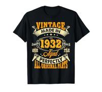 Vintage 93 Birthday Decorations 93yr 1932 93rd B-Day Present T-Shirt
