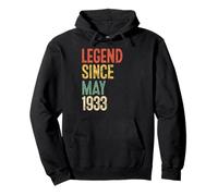 Vintage 93 Birthday Decorations Men 93yr 1933 93rd Birthday Pullover Hoodie