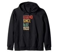 Vintage 93 Birthday Decorations Men 93yr 1933 93rd Birthday Zip Hoodie