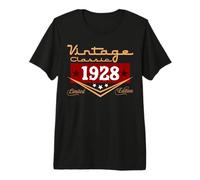Vintage 98th Birthday Decorations Vintage 1928 98 Years Old Premium T-Shirt