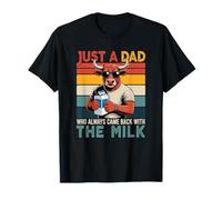 Vintage A Dad Always Came Back With Milk Father's Day Cow T-Shirt