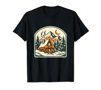 Vintage A-Frame Cabin Retro Mountain Adventure Camping Funny T-Shirt