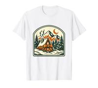 Vintage A-Frame Cabin Retro Mountain Adventure Camping Funny Value Graphic T-Shirt, Men, White, XL