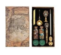 Vintage ABS Metal Sealant Set | 400G Creative Fire Painting Tool 11 Pieces Journal Decorative Stamp Kit Enhancing Invitations Gift for Gl