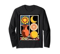 Vintage Abstract Fruit and Moon Artwork Long Sleeve T-Shirt