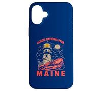 Vintage Acadia National Park Maine Lobster And Lighthouse Case for iPhone 16 Plus