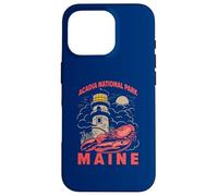 Vintage Acadia National Park Maine Lobster And Lighthouse Case for iPhone 16 Pro
