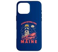 Vintage Acadia National Park Maine Lobster And Lighthouse Case for iPhone 16 Pro Max