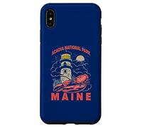 Vintage Acadia National Park Maine Lobster And Lighthouse Case for iPhone XS Max