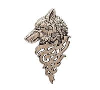 Vintage accessories, personalized and fashionable men's suit collar buckle, domineering wolf head brooch, pin collar decoration