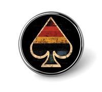 Vintage Aces Spades Round Brooches Colorful Fashion Button Pins Badge for Backpacks Shirts Scarf