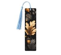 Vintage Acorn Bookmark Maple Leaves Wooden Bookmark with Tassel Book Mark for Women Men Reading Page Markers Gifts for Book Lovers