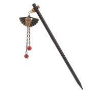 Vintage Acorn Long Tassel Hairpin for Women Retro Ethnic Fan Design Wooden and Alloy Material Hair Accessories for Parties Weddings and Travel