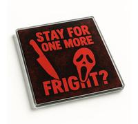Vintage Acrylic Coaster Gift - Fright Night Retro Horror Design for Halloween - Unique Drinkware Present