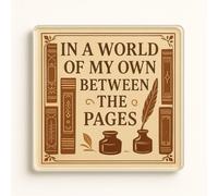 Vintage Acrylic Coaster Gift - Whimsical Book Design with Intricate Patterns and Nostalgic Illustrations for Book Lovers