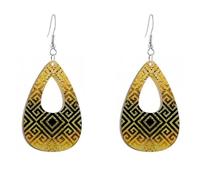 Vintage Acrylic Teardrop Earrings for Women - Hollow Out Design with Fashion Patterns for Parties & Daily Wear, Acrylic, No Gemstone