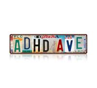 Vintage Adhd Ave Wall Decor Street Signs Metal Tin Signs 16 x 4 Inches