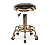 Vintage Adjustable Low Stool for Bedroom & Salon 5 Claw Metal Legs Counter Bar Stool Height Adjustable Makeup Chair Size: 32 * 32 * 50 64CM Color: C