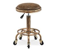 Vintage Adjustable Makeup Stool 5 Claw Metal Legs Height Adjustable Beauty Salon Chair Counter Bar Stool for Bedroom 32x32x50 64CM Elegant A Color